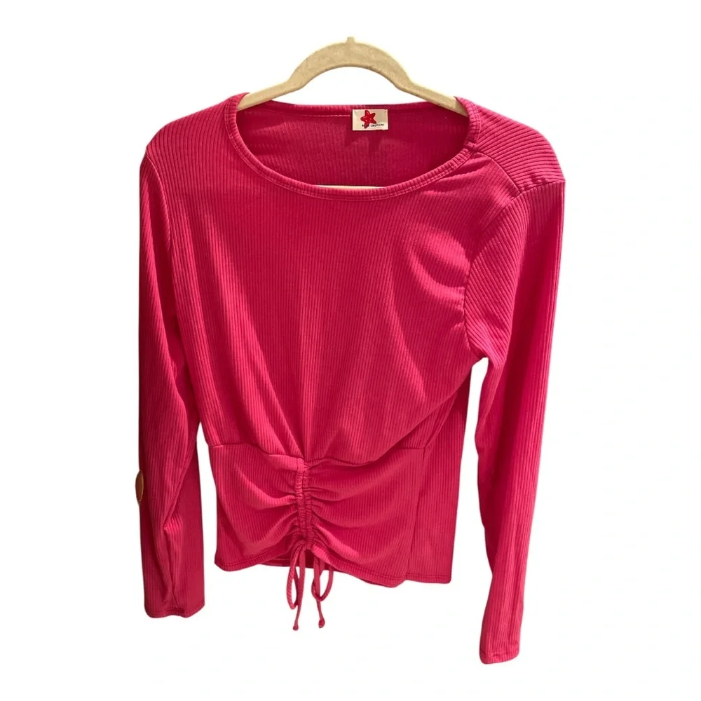 Pink Long Sleeve Ruched Top - Picture 1 of 5